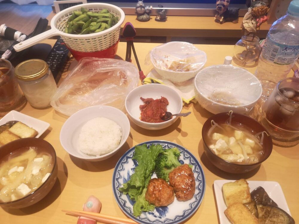 妊娠糖尿病 自宅食 夕食 ハンバーグ