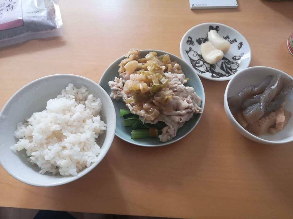 妊娠糖尿病 自宅食 昼食 豚しゃぶ