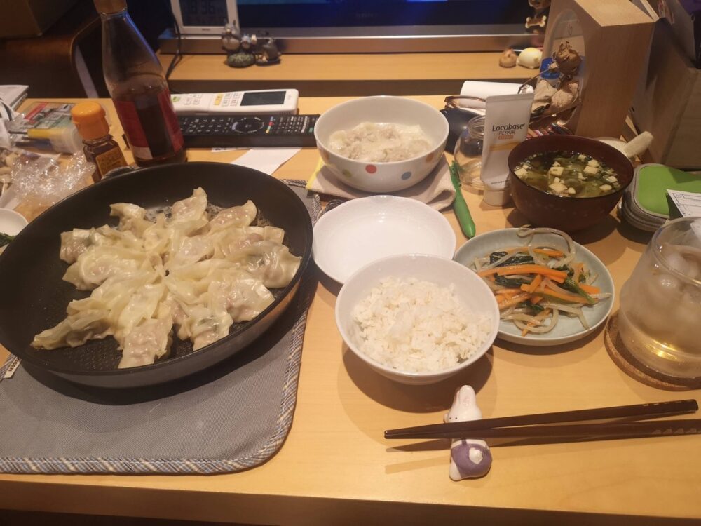 妊娠糖尿病 自宅食 夕食 焼き餃子