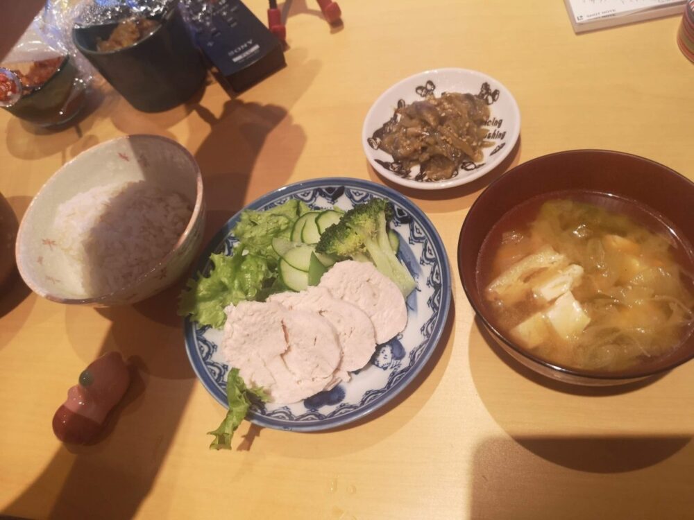 妊娠糖尿病 自宅食 夕食 鶏ハム