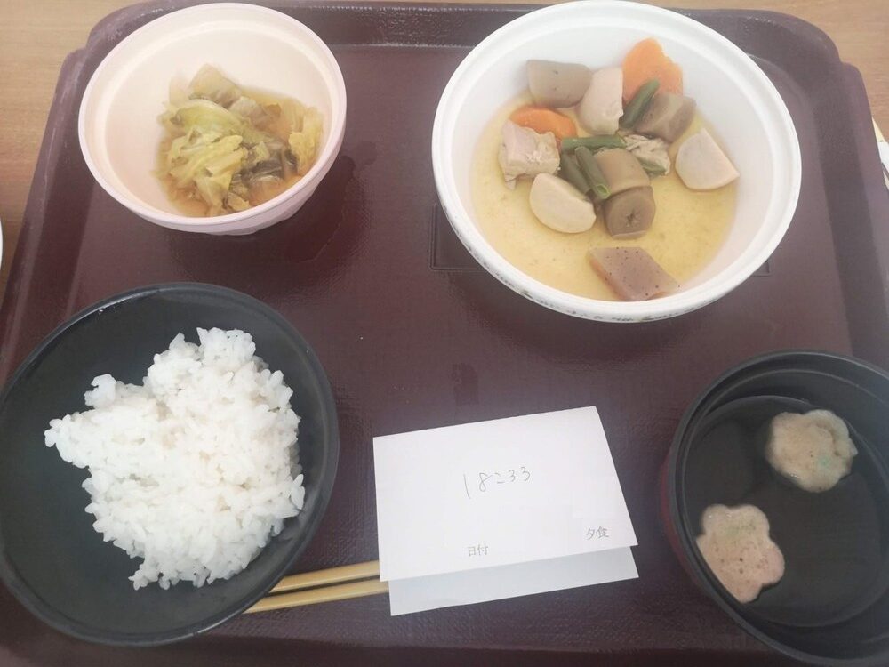 4日目夕食 鶏と根菜の含め煮